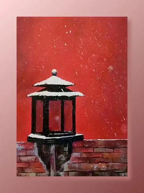 红墙故宫系列让人思念雪的九幅画