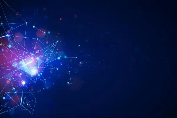 彩色数据连接点网络节点素材浅色简约科技几何线条背景红色科技几何