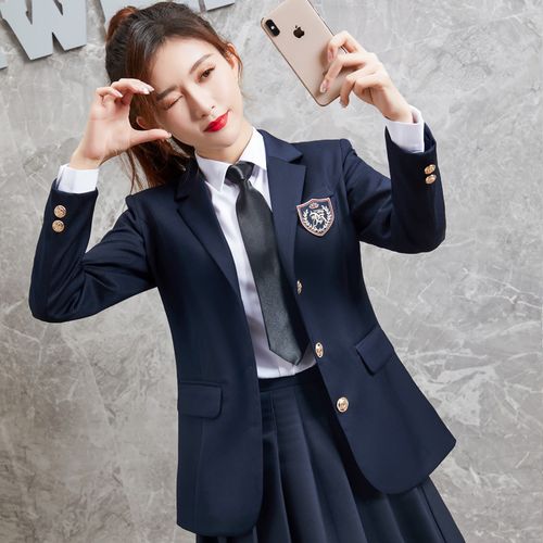 小西装女外套jk制服全套秋装套装学生西装校服班服2021新款幼师服
