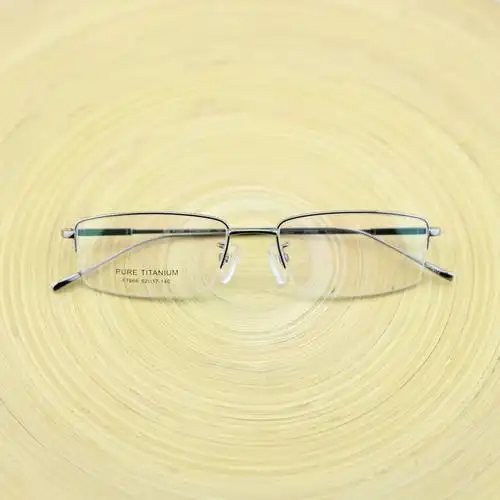 『now精湛』小款 极致简约纯钛 超轻薄 男女半框眼镜框架 银色入