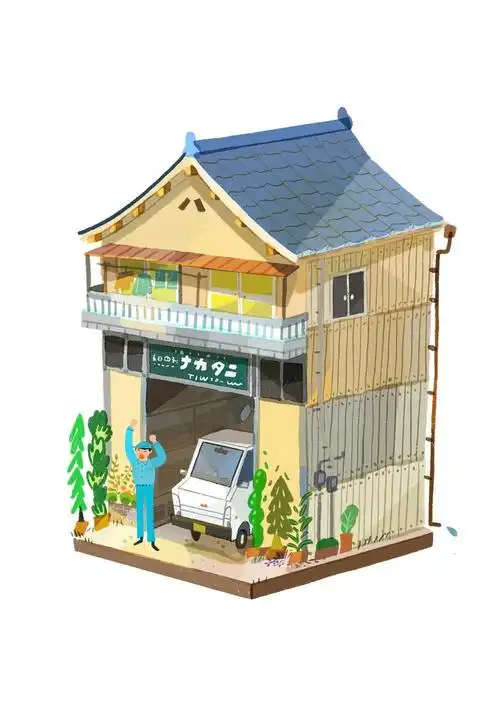 一组手绘风格日式小房子插画设计……_高清图集_新浪网