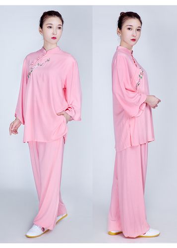 小和山太极服女夏季新款飘逸棉麻亚麻太极拳练功服短袖刺绣服装薄