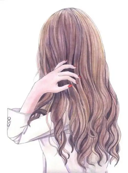 手绘动漫少女背影图片