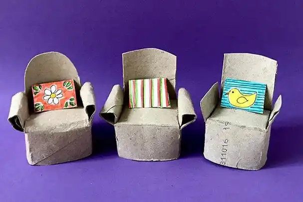 卫生纸筒废物利用手工制作沙发玩具(步骤图解)