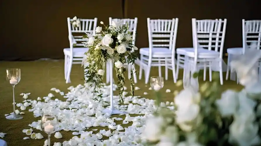 小清新白绿婚礼布置现场效果图