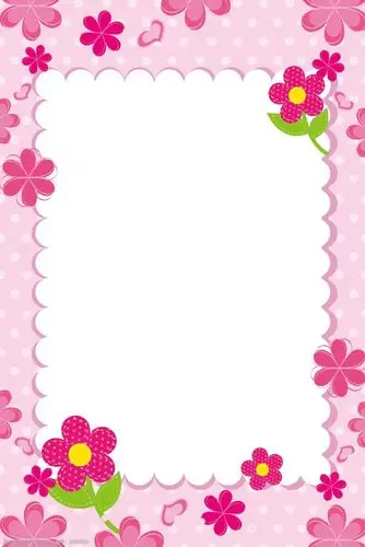 矢量卡通少儿童趣花朵边框背景