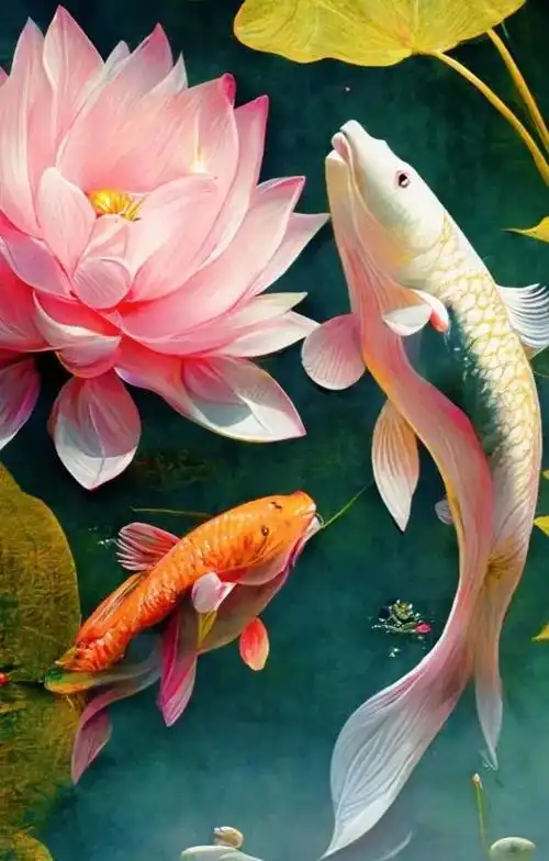 锦鲤附体图,祝您顺风顺水,好运连连!