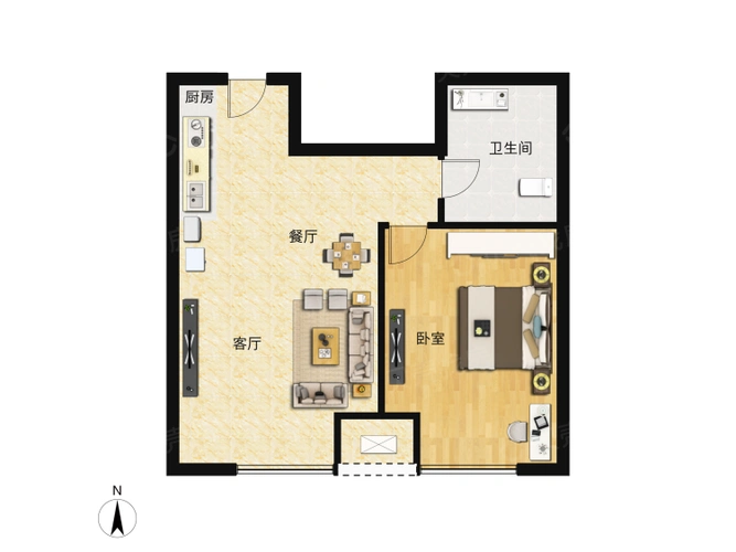 隆基泰和铂悦山一居室户型图大全-西安隆基泰和铂悦山一居室房型图-平