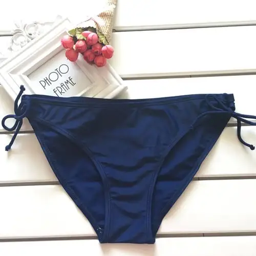 单独比基尼泳裤女三角裤绑带可调节游泳裤百搭独立性感三角女泳裤