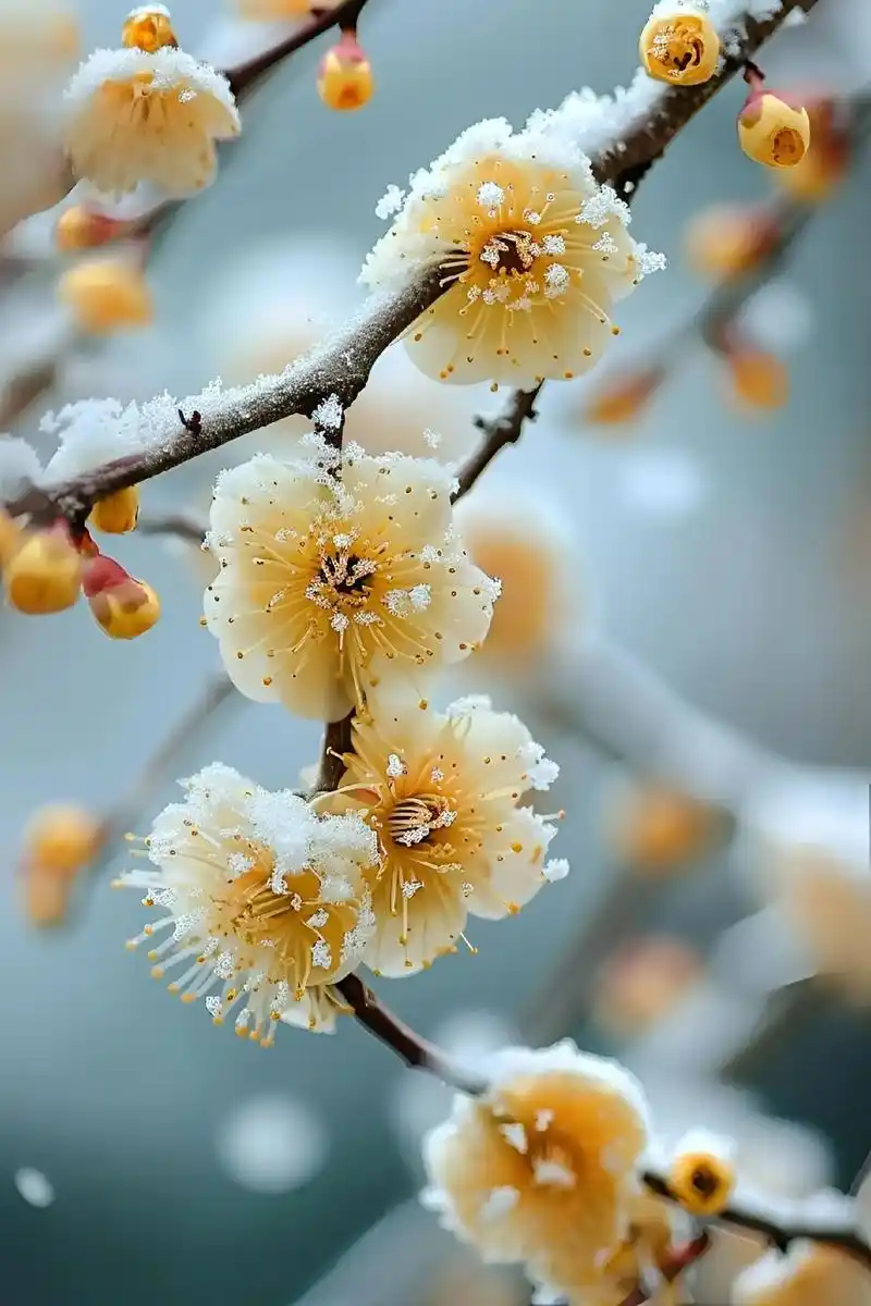傲雪寒梅独自开,唯有伊人踏香来.懂得寒梅通彻骨,梅花香自苦 - 抖音