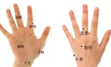 中指代表自己,无名指代表配偶,小指代表子息,因此拇指有痣或食指上有