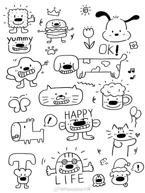 可爱简笔画手帐图张的很嚣张