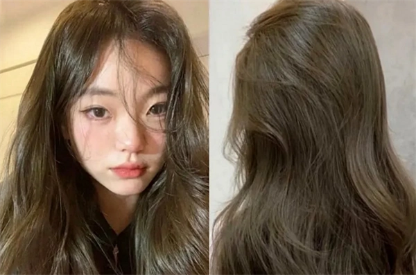 棕色调,不用漂就可以染出来,很日常,在室内光有明显的青调,掉色后会偏