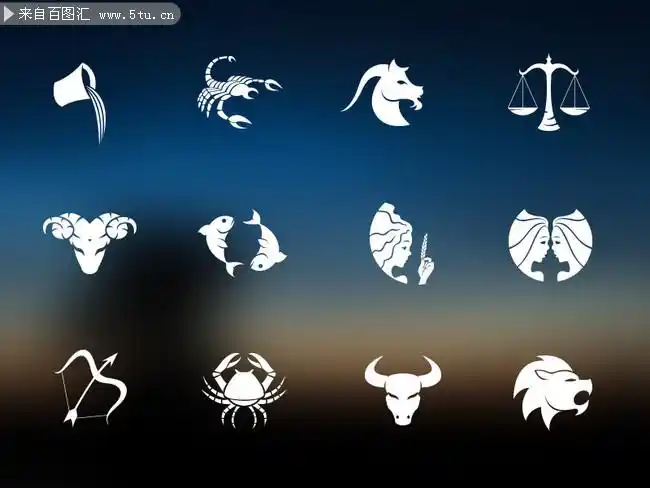 十二星座图标合集psd素材