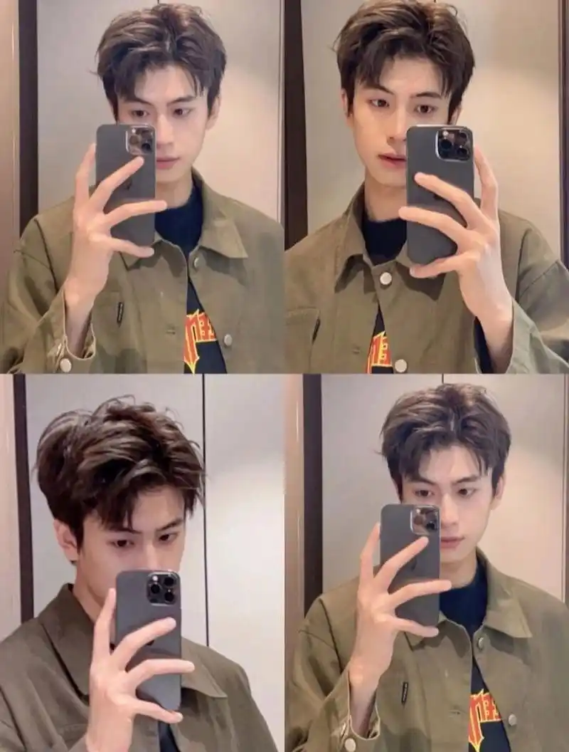 王鹤棣同款三七微分 男生都适合的发型韩式微分纹理 男生韩系三七分