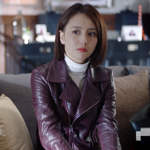 明天我们好好好过佟丽娅何大叶同款衣服春季皮衣