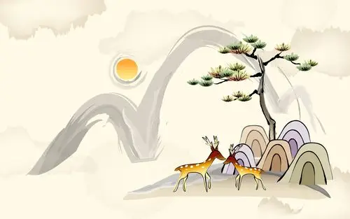 矢量水墨荷花,高清图片,电脑桌面-壁纸族