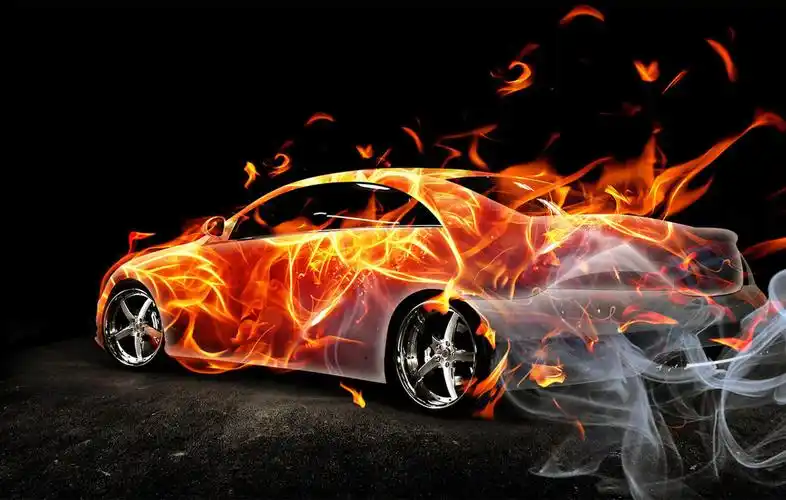 超炫烈焰跑车壁纸_霸气的烈焰跑车