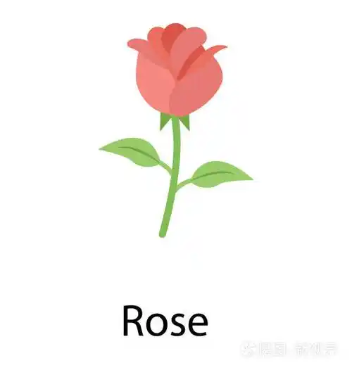 玫瑰的平面矢量图标