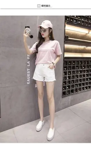 牛仔短裤女夏2018新款韩版高腰破洞学生宽松显瘦阔腿百搭a字热裤