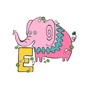 英语字母 e 象.白色背景上的孤立向量对象照片