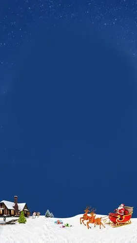 简约卡通深蓝色圣诞节雪地h5
