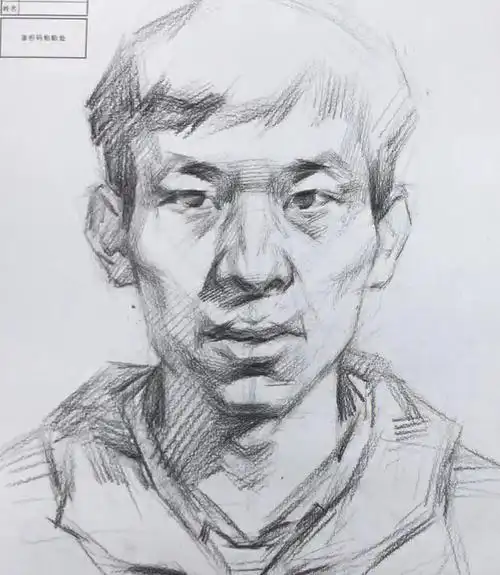 省统考男青年素描头像步骤分析