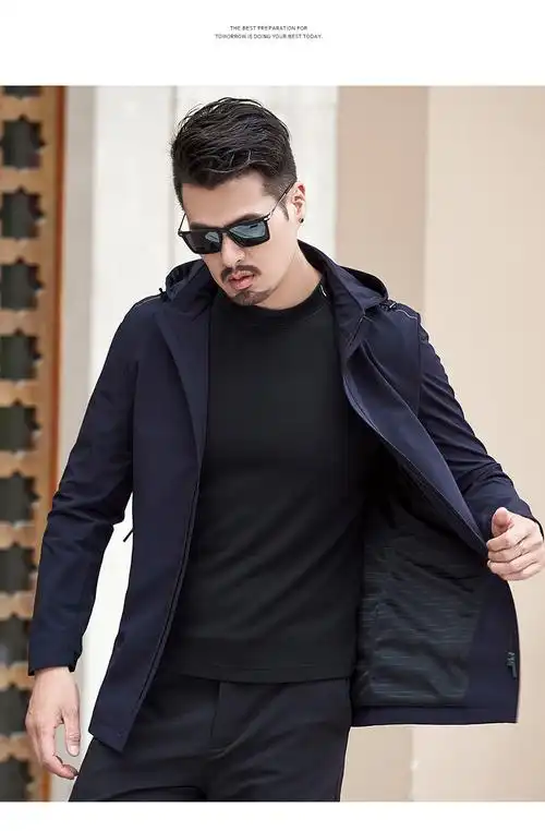 夹克男2019秋季新款男士风衣外套商务休闲男装中老年上衣男爸爸装