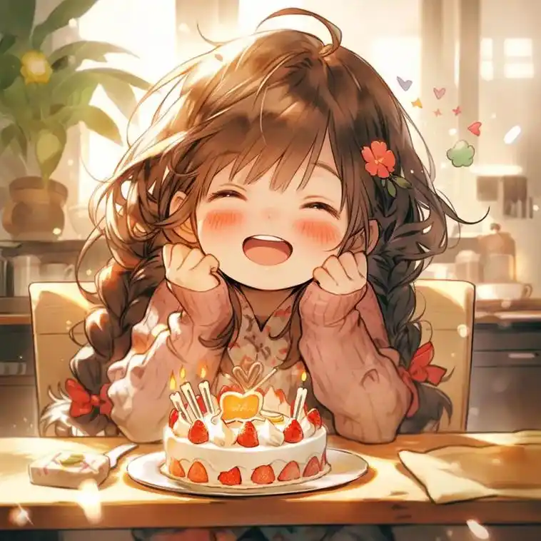 女生日漫头像原创.吃蛋糕的女孩#优质头像 #动漫头像 #女生 - 抖音