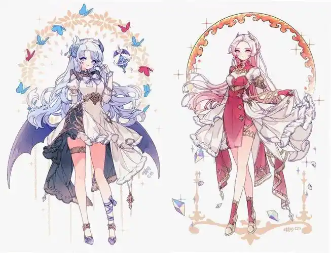 太萝莉了动漫少女华丽礼服服饰设计素材分享