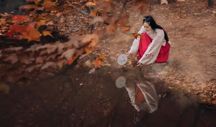 霜凝_人像_poco摄影,枫叶,古风,南方北方的冬