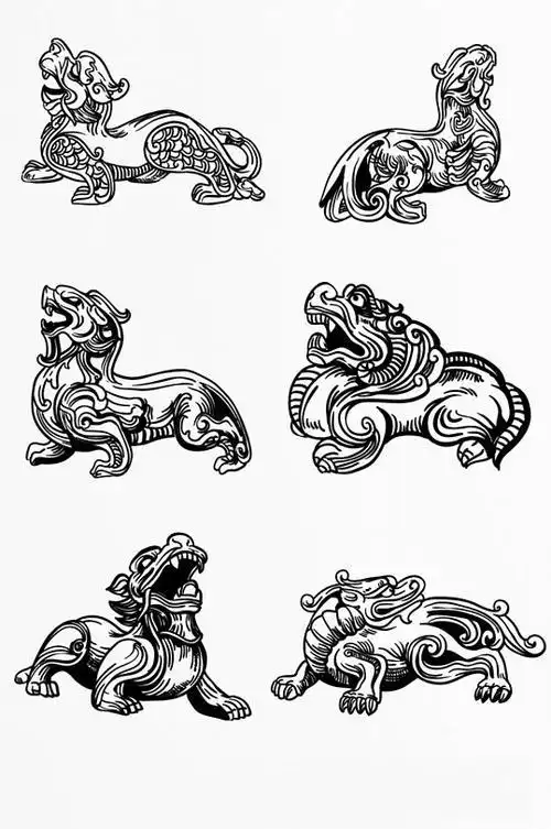 貔貅简笔画矢量图