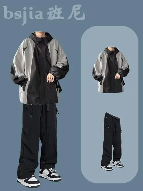 穿搭早春男生穿搭套装男装搭配韩系潮流休闲简约外套春季2024新款