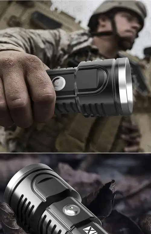 天火强光p90大手电筒充电超亮远射户外多功能特种兵大功率氙气灯