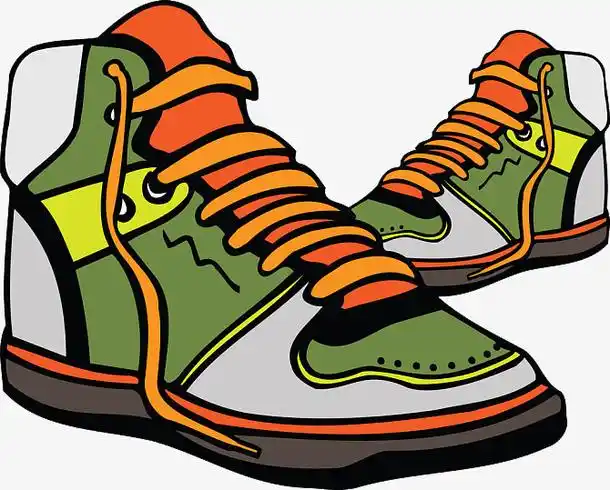 卡通手绘羽毛球鞋