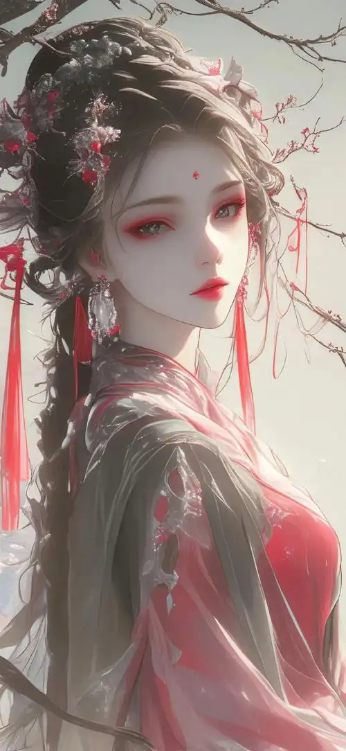 壁纸#古风美人插画壁纸分享|清冷孤绝