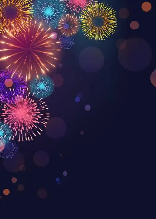 春节元旦海报绽放烟花背景psd设计素材ps源文件 - 2021新春psd模板