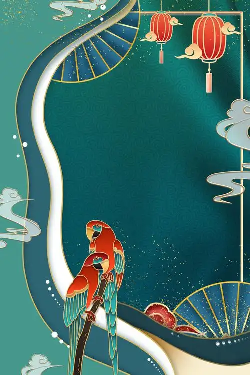 中式古典国潮来袭海报展板宣传背景图psd设计ps模板素材3545x5315psd