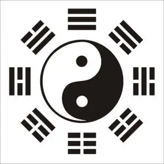 汽车车贴防水防晒太极阴阳八卦图贴纸 乾坤道教个性车贴车门玻璃 黑色