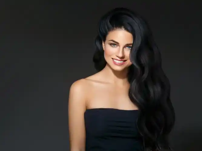 时尚黑发性感美女图片设计模板素材