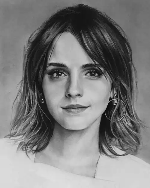 笔触细腻的肖像素描