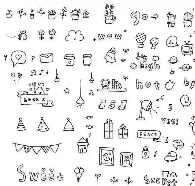 cp超级可爱简笔画素材合集cp简笔画