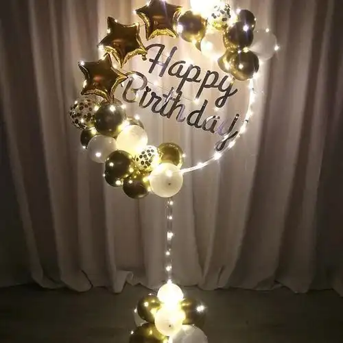 支架气球男孩生日套餐气球装饰场景布置圆环套餐1(不带灯)>800_800