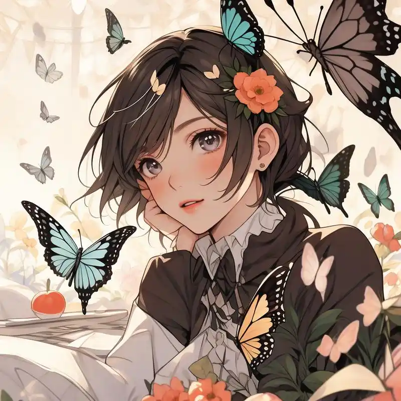 91动漫女生森系头像精选98 探索动漫女生的森系之美,绿色主题头像