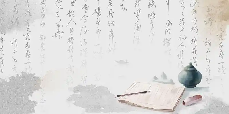 水墨山水毛笔字底纹书法展板背景文字背景