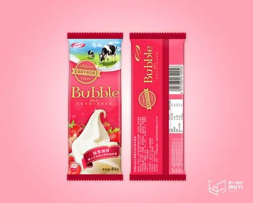 妙趣草莓口味冰淇淋包装