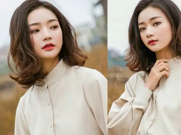 齐肩的长度正好打理,这款发型洋气又时尚,还可以让你妩媚的女人味得到