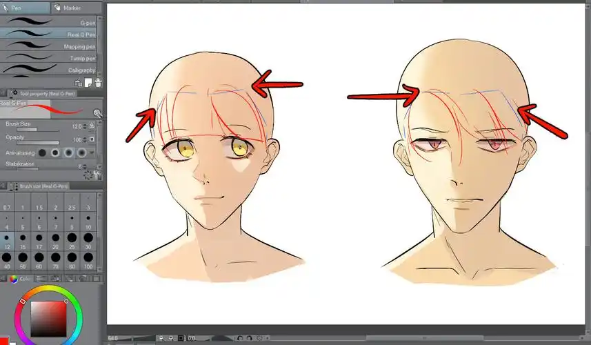 人物线稿头发怎么画教你人物头发的简单画法教程