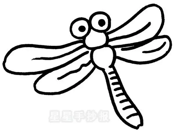 卡通蜻蜓简笔画