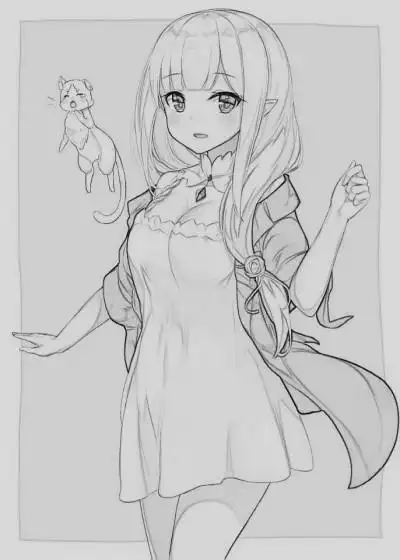 二次元简笔画勾线